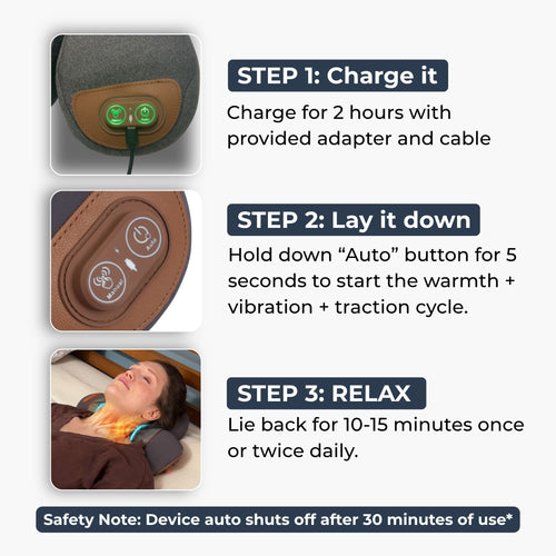 SISIMA 3-in-1 Memory Foam Cervical Massage Pillow